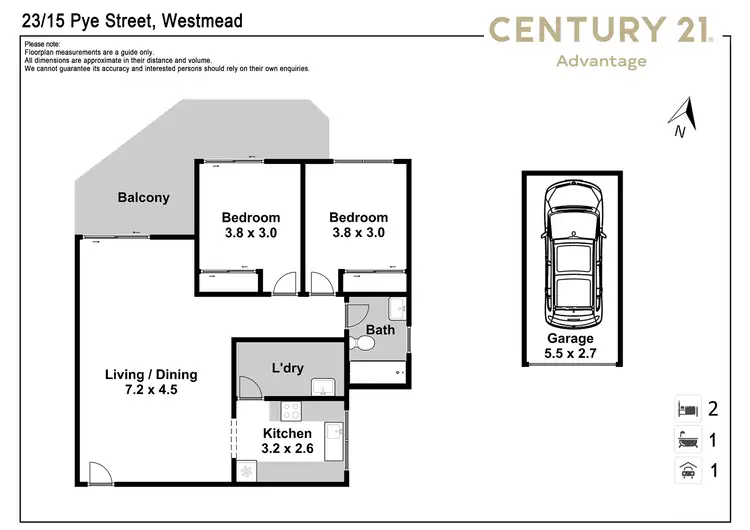 Floorplan of Homely apartment listing, 23/15 Pye Street, Westmead NSW 2145
