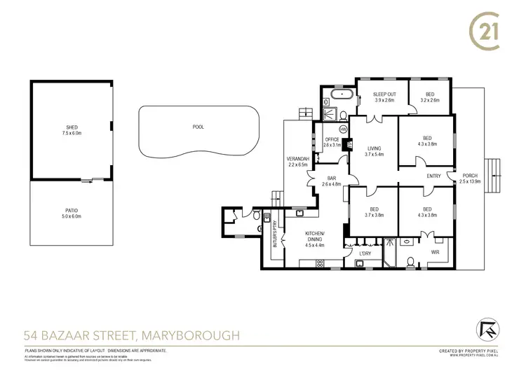 Floorplan of Homely house listing, 54 Bazaar Street, Maryborough QLD 4650