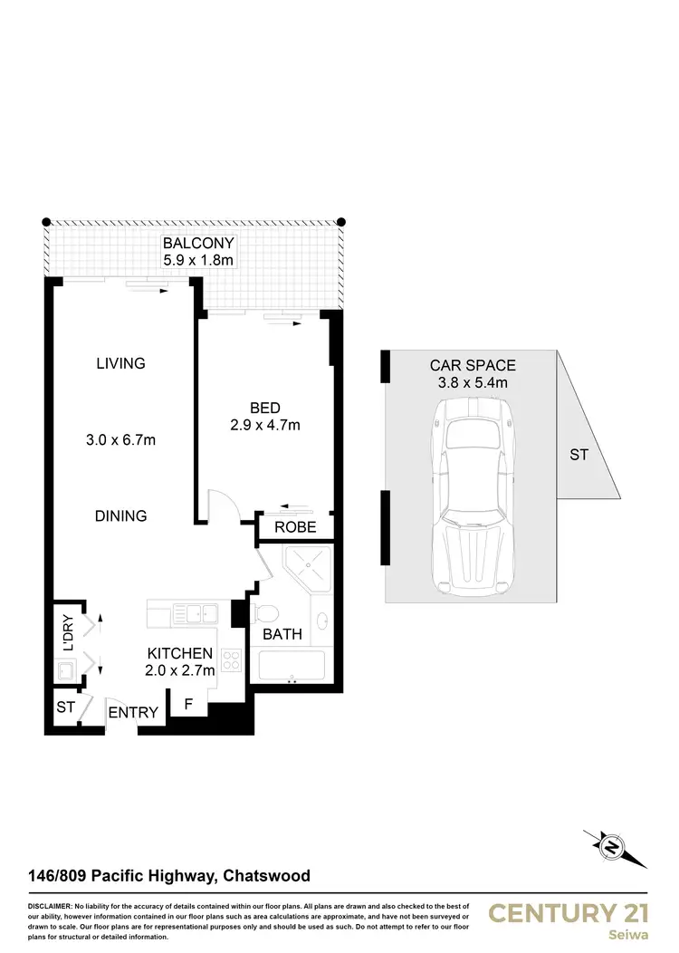 Floorplan of Homely apartment listing, 146/809-811 Pacific Highway, Chatswood NSW 2067