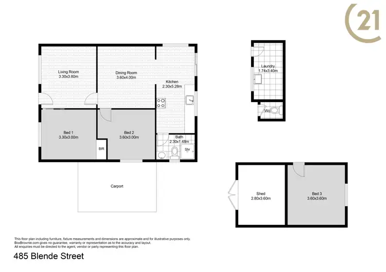 Floorplan of Homely house listing, 485 Blende Street, Broken Hill NSW 2880