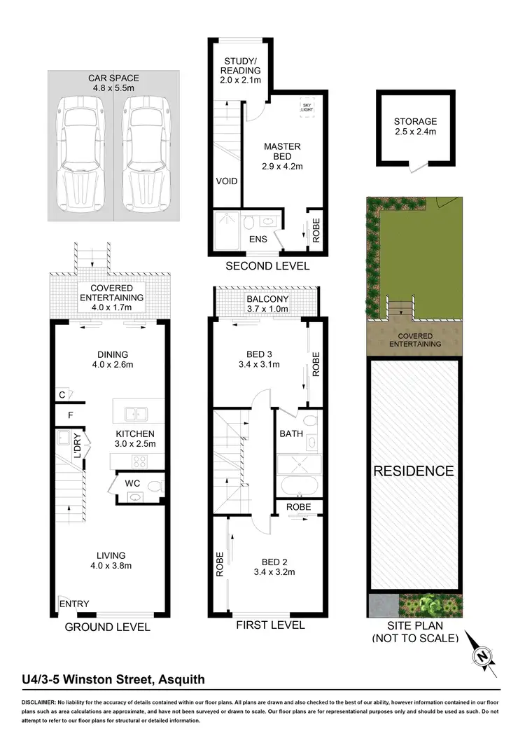 Floorplan of Homely townhouse listing, 4/3-5 Winston Street, Asquith NSW 2077