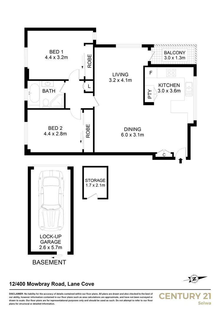 Floorplan of Homely apartment listing, 12/400 Mowbray Road, Lane Cove NSW 2066