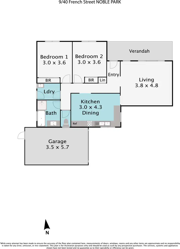 Floorplan of Homely unit listing, 9/40 French Street, Noble Park VIC 3174