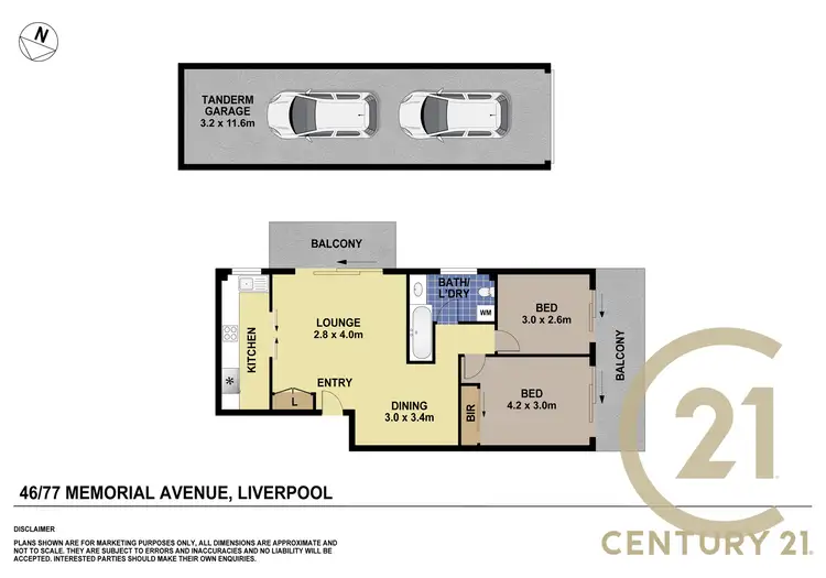 Floorplan of Homely unit listing, 46/77 Memorial Avenue, Liverpool NSW 2170