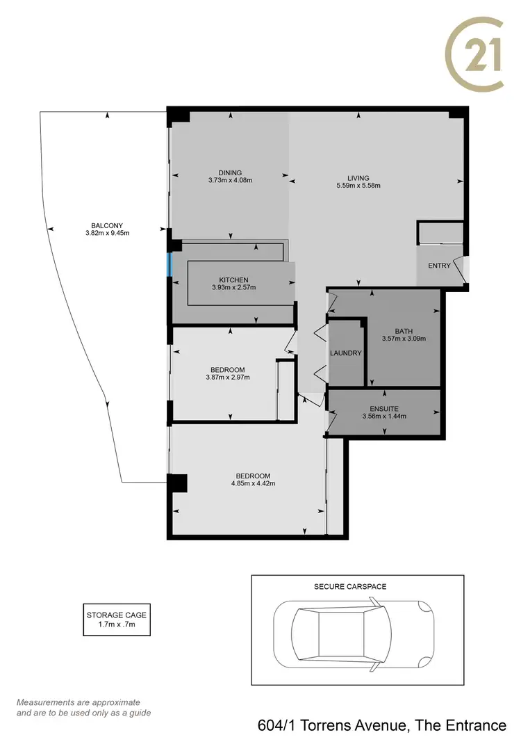 Floorplan of Homely unit listing, 604/1-9 Torrens Avenue, The Entrance NSW 2261