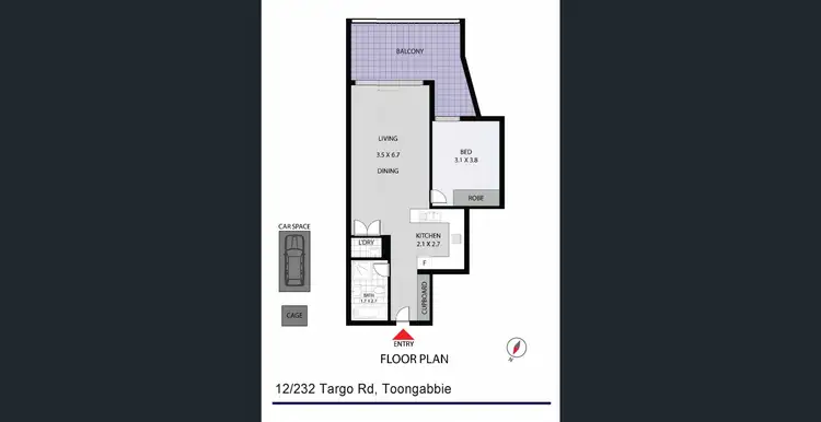 Floorplan of Homely unit listing, 12/232 Targo Road, Toongabbie NSW 2146