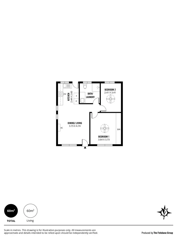 Floorplan of Homely unit listing, 1/176 Tapleys Hill Road, Royal Park SA 5014