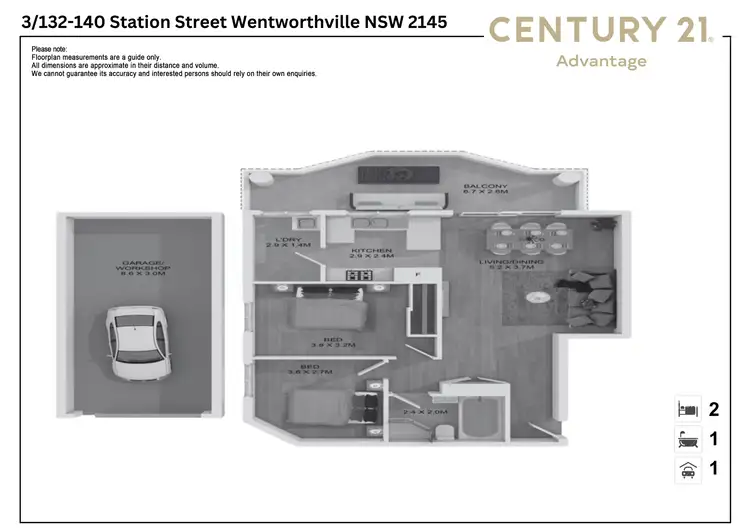 Floorplan of Homely apartment listing, 3/132-140 Station Street, Wentworthville NSW 2145