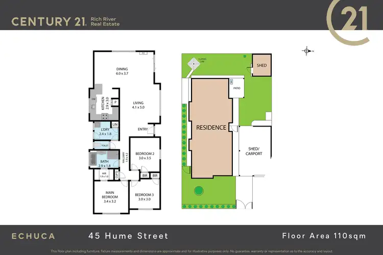 Floorplan of Homely house listing, 45 Hume Street, Echuca VIC 3564