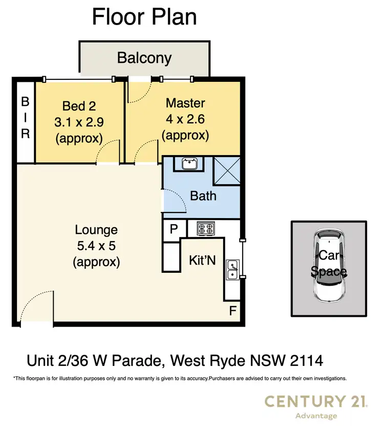 Floorplan of Homely unit listing, 2/36 West Parade, West Ryde NSW 2114