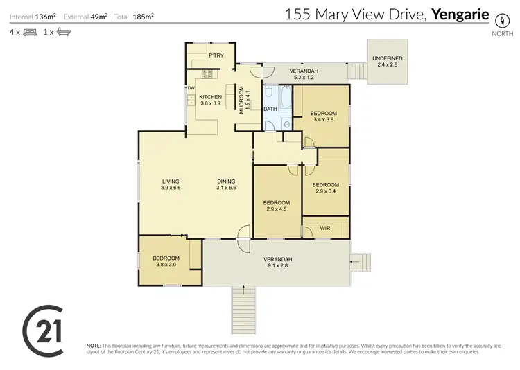 Floorplan of Homely rural property listing, 155 Mary View Drive, Yengarie QLD 4650