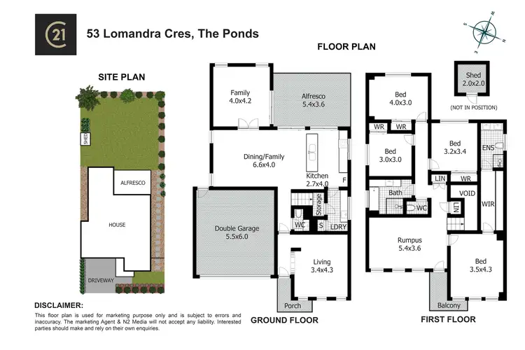 Floorplan of Homely house listing, 53 Lomandra Crescent, The Ponds NSW 2769