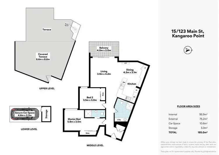 Floorplan of Homely apartment listing, 15/123 Main Street, Kangaroo Point QLD 4169