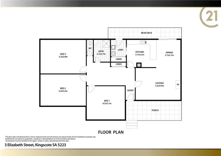 Floorplan of Homely house listing, 3 Elizabeth Street, Kingscote SA 5223