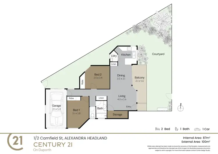 Floorplan of Homely unit listing, 1/2 Camfield Street, Alexandra Headland QLD 4572