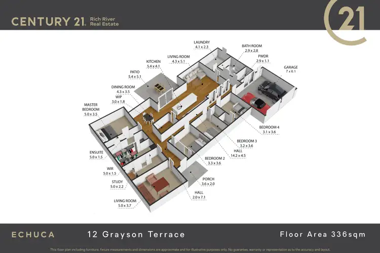 Floorplan of Homely house listing, 12 Grayson Terrace, Echuca VIC 3564