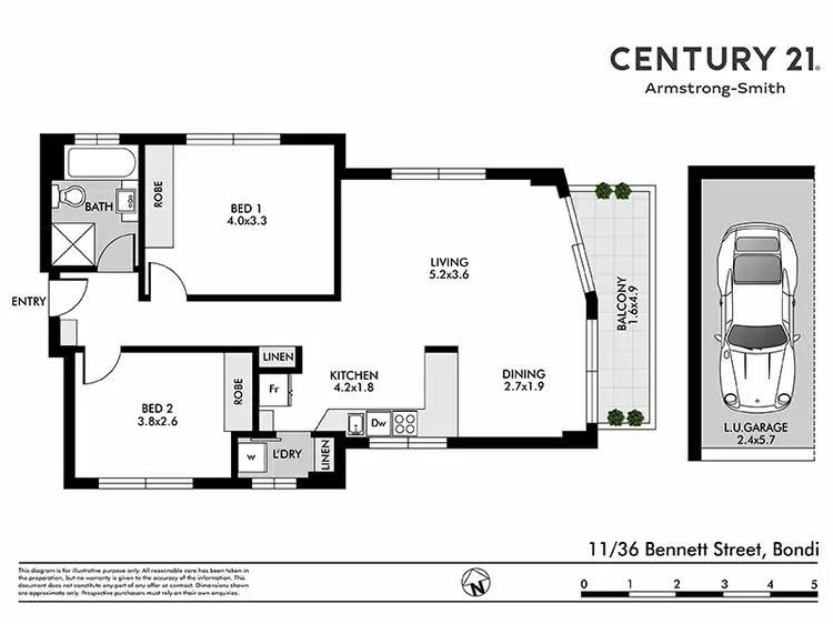 Floorplan of Homely apartment listing, 11/36 Bennett Street, Bondi NSW 2026