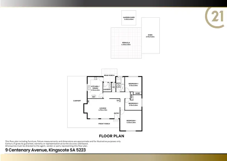 Floorplan of Homely house listing, 9 Centenary Avenue, Kingscote SA 5223