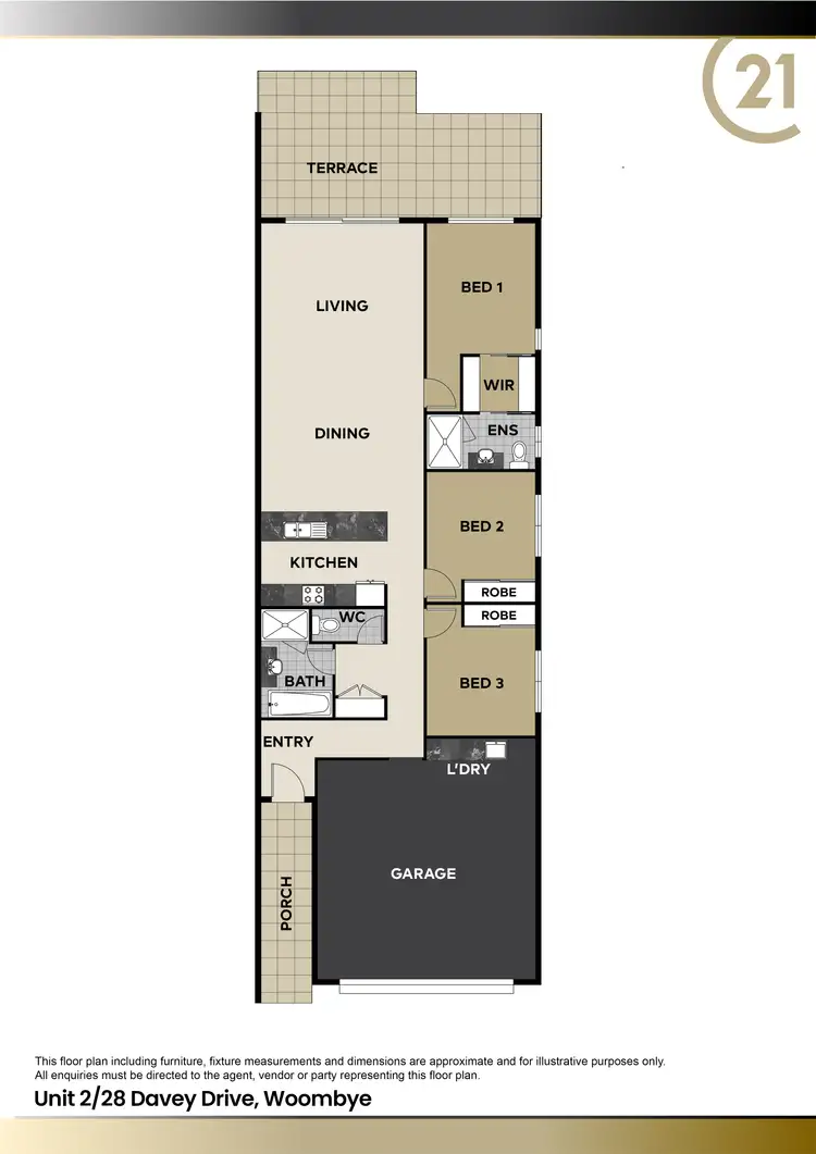 Floorplan of Homely semi-detached listing, 2/28 Davey Drive, Woombye QLD 4559