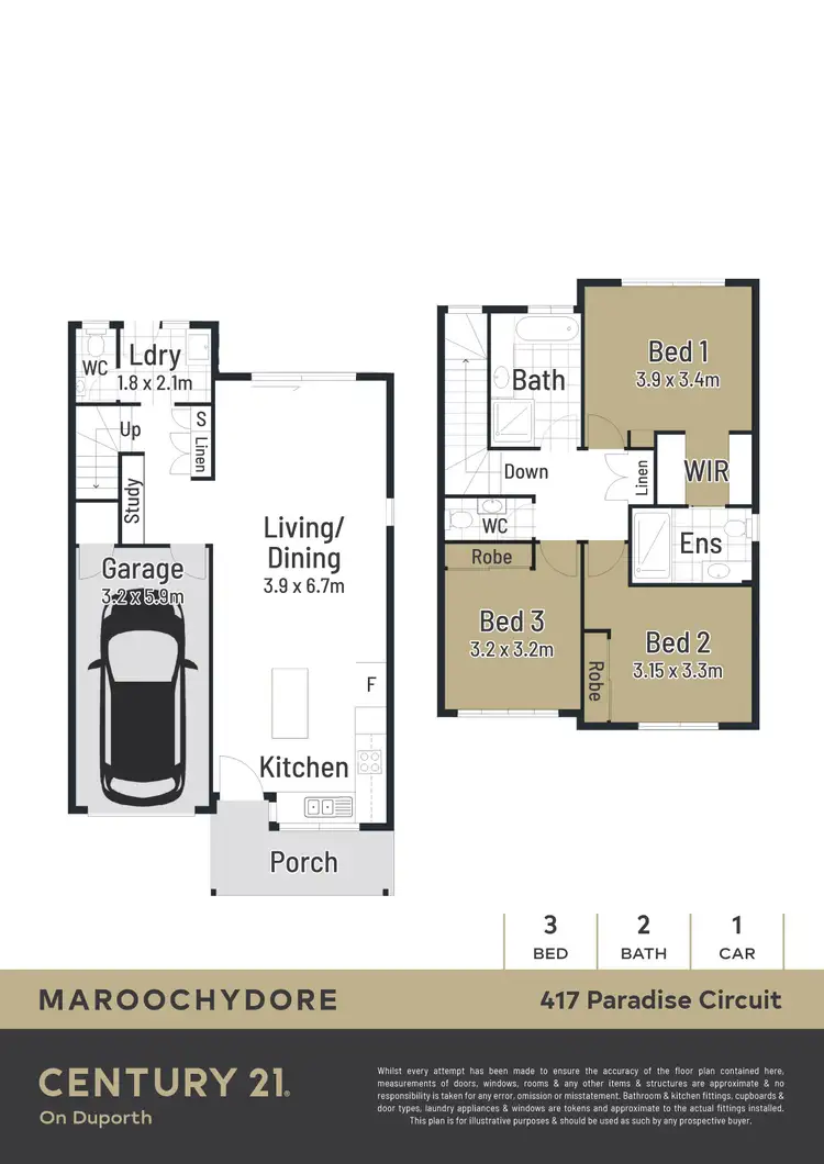 Floorplan of Homely townhouse listing, 417 Paradise Circuit, Maroochydore QLD 4558