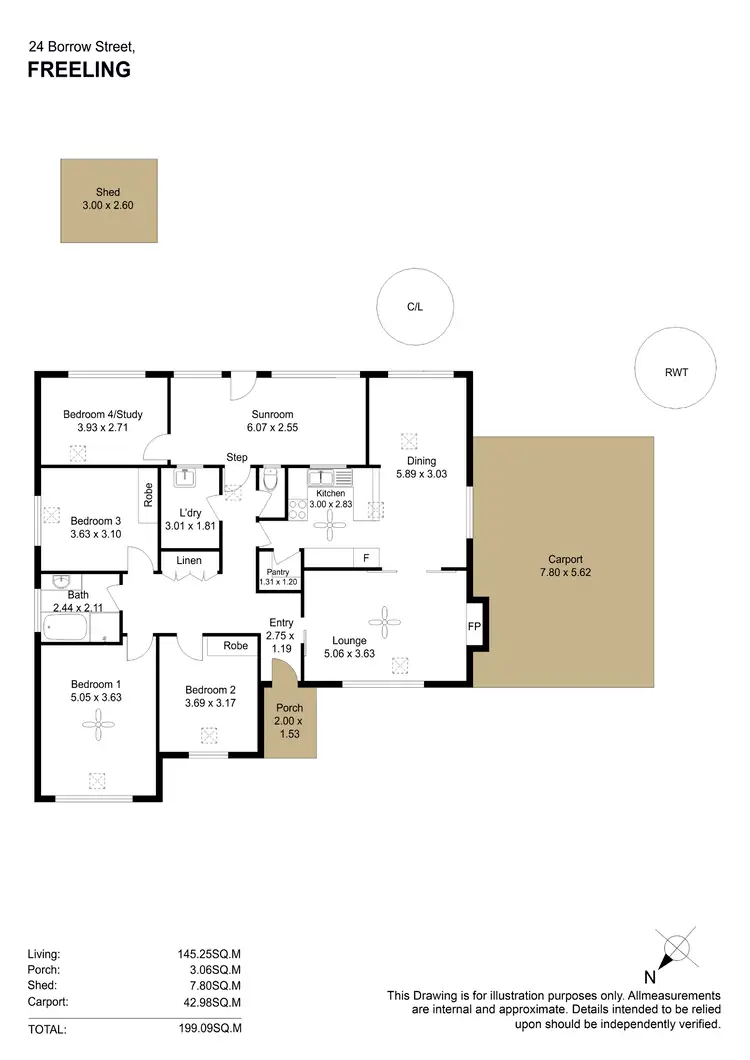 Floorplan of Homely house listing, 24 Borrow Street, Freeling SA 5372