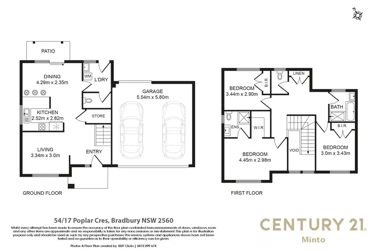 Floorplan of Homely townhouse listing, 54/17 Poplar Crescent, Bradbury NSW 2560