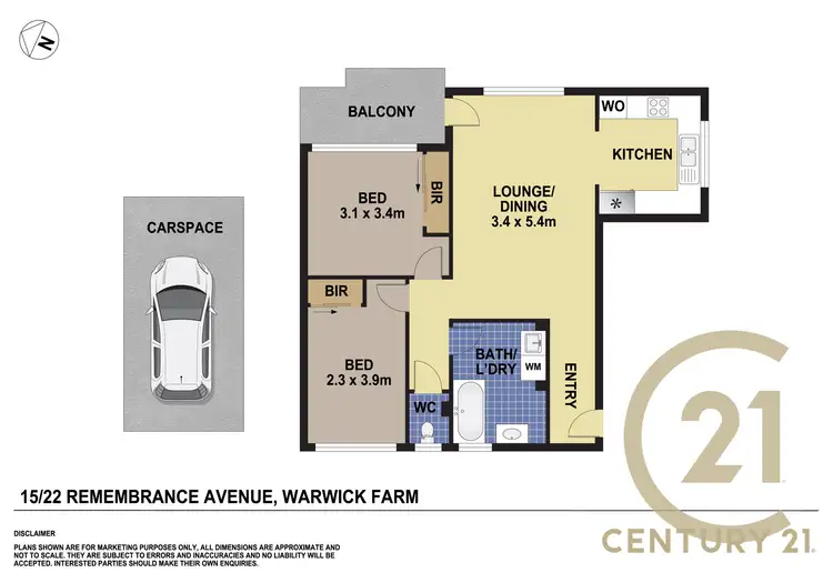 Floorplan of Homely unit listing, 15/22-24 Remembrance Avenue, Warwick Farm NSW 2170