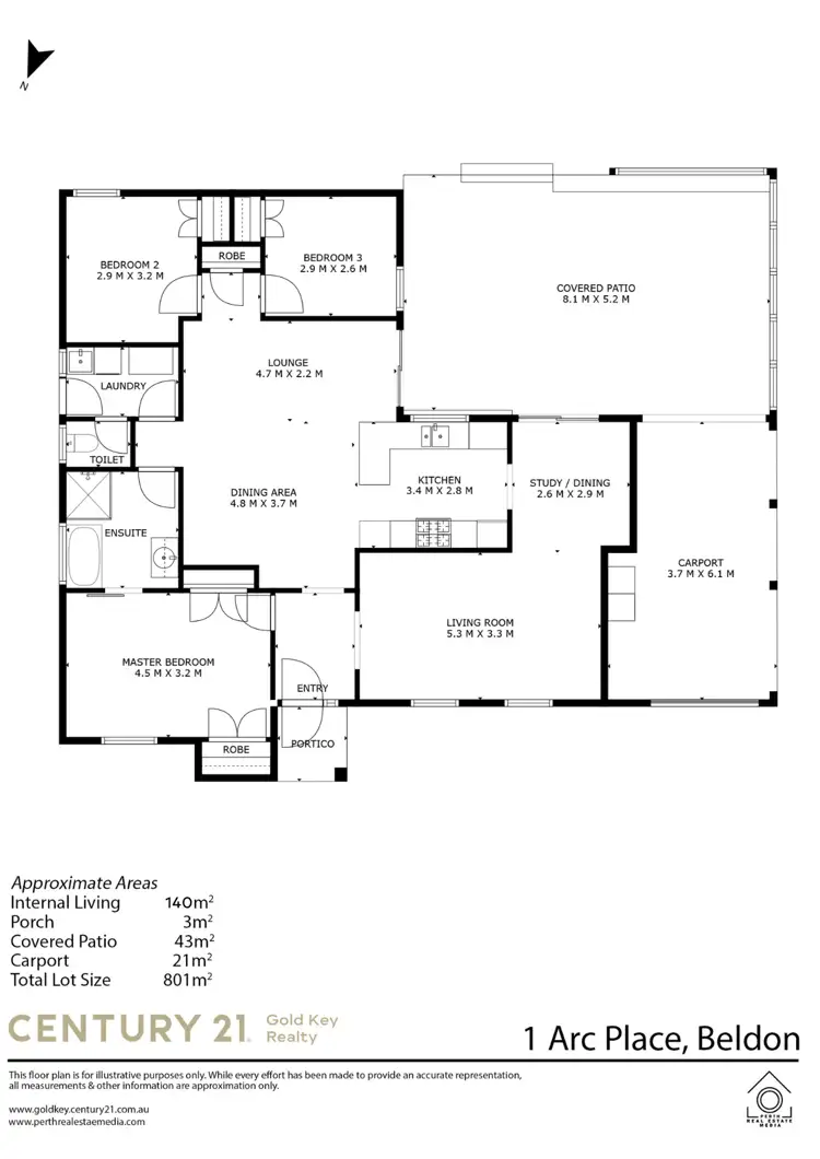 Floorplan of Homely house listing, 1 Arc Place, Beldon WA 6027