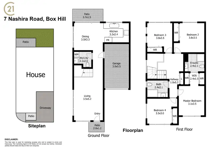 Floorplan of Homely townhouse listing, 7 Nashira Road, Box Hill NSW 2765