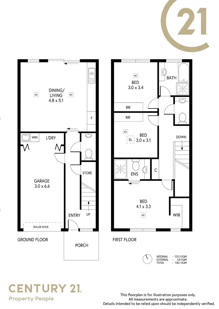Floorplan of Homely townhouse listing, 37 Wyong Crescent, Andrews Farm SA 5114