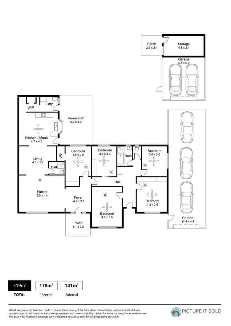 Floorplan of Homely house listing, 1 Marty Grove, Klemzig SA 5087