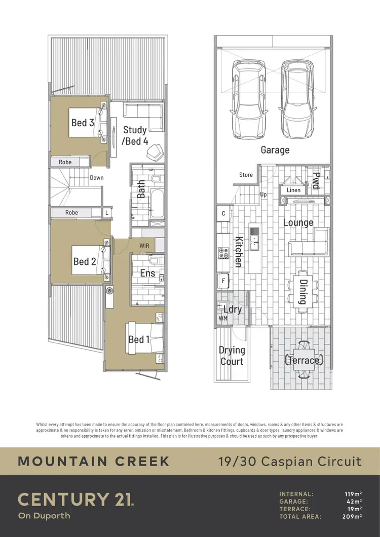 Floorplan of Homely townhouse listing, 19/30 Caspian Circuit, Mountain Creek QLD 4557