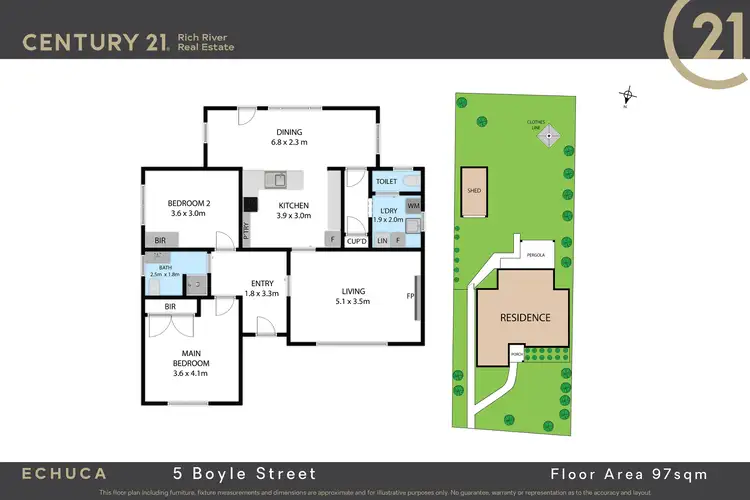 Floorplan of Homely house listing, 5 Boyle Street, Echuca VIC 3564