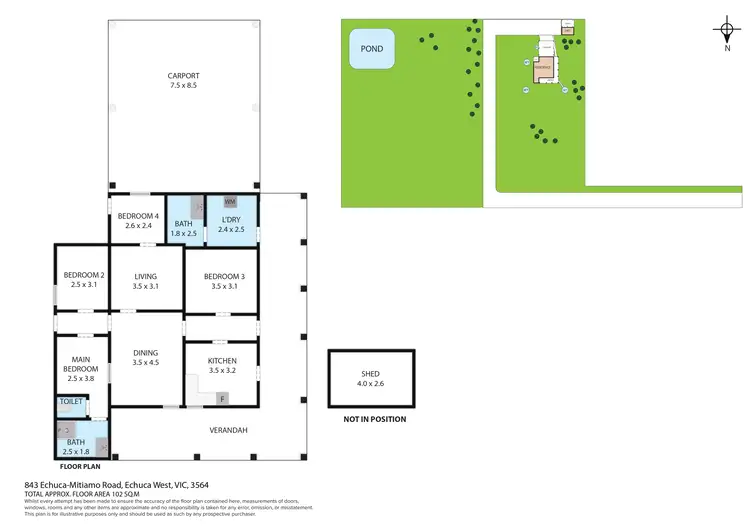 Floorplan of Homely house listing, 843 Echuca-Mitiamo Road, Echuca VIC 3564