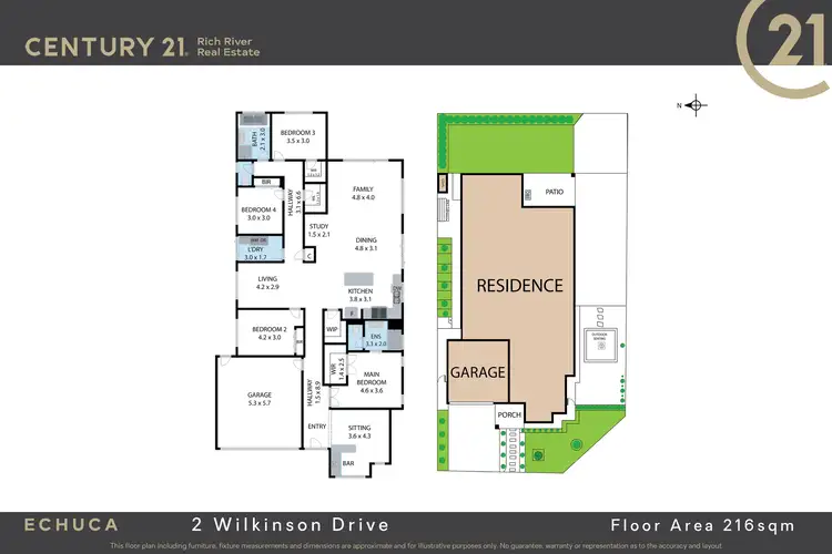 Floorplan of Homely house listing, 2 Wilkinson Drive, Echuca VIC 3564