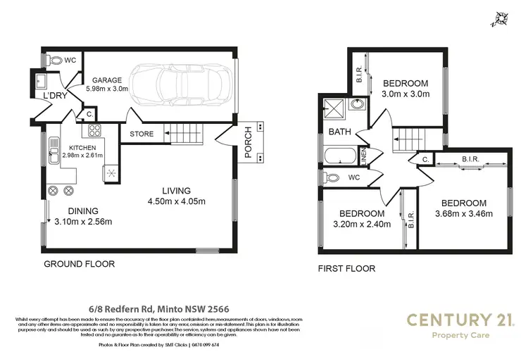Floorplan of Homely townhouse listing, 6/8 Redfern Road, Minto NSW 2566