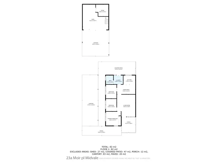 Floorplan of Homely semi-detached listing, 23A Moir Place, Midvale WA 6056