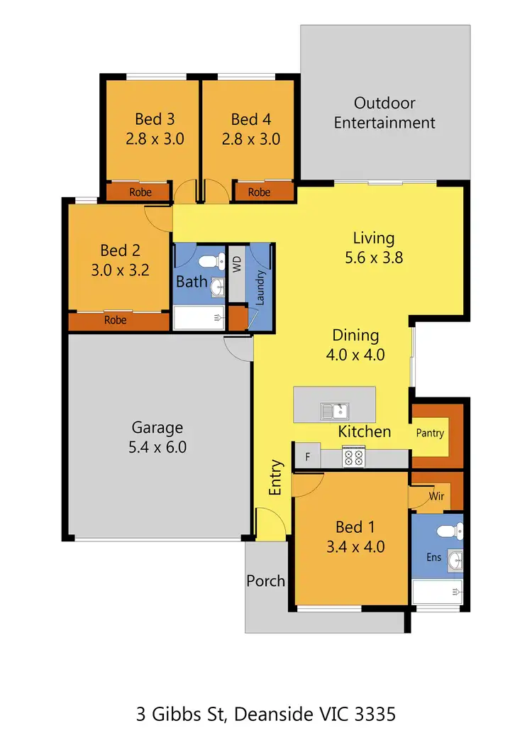 Floorplan of Homely house listing, 3 Gibbs Street, Deanside VIC 3336