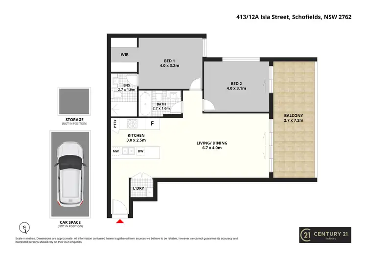 Floorplan of Homely apartment listing, 413/12A Isla Street, Schofields NSW 2762
