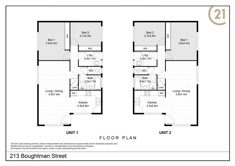 Floorplan of Homely semi-detached listing, 213 Boughtman Street, Broken Hill NSW 2880
