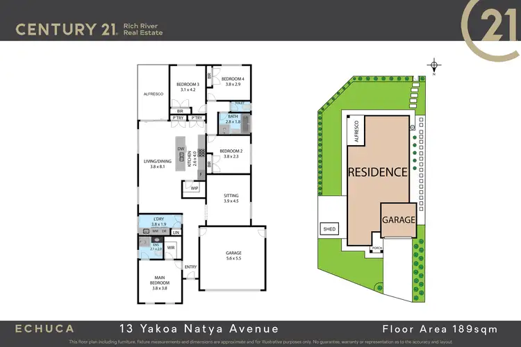 Floorplan of Homely house listing, 13 Yakoa Natya Avenue, Echuca VIC 3564