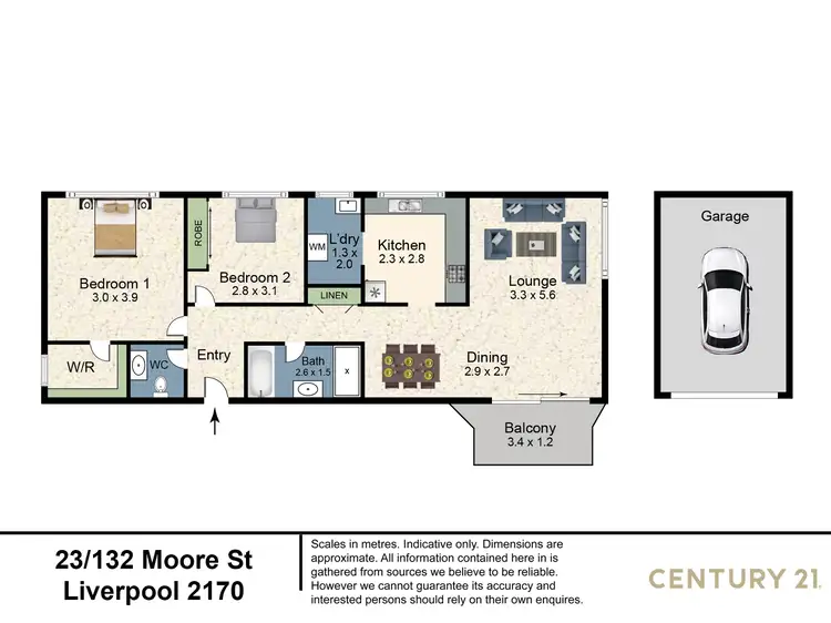 Floorplan of Homely unit listing, 23/132 Moore Street, Liverpool NSW 2170