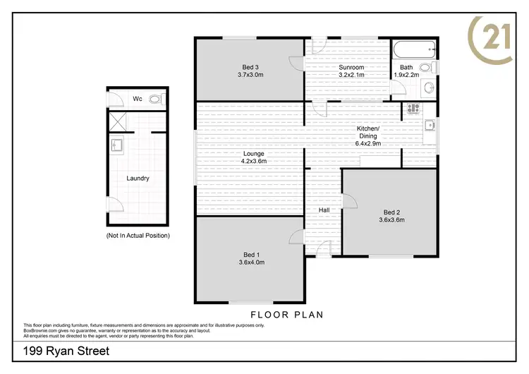 Floorplan of Homely house listing, 199 Ryan Street, Broken Hill NSW 2880