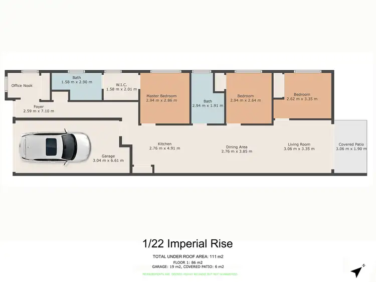 Floorplan of Homely semi-detached listing, 1/22 Imperial Rise, Jones Hill QLD 4570