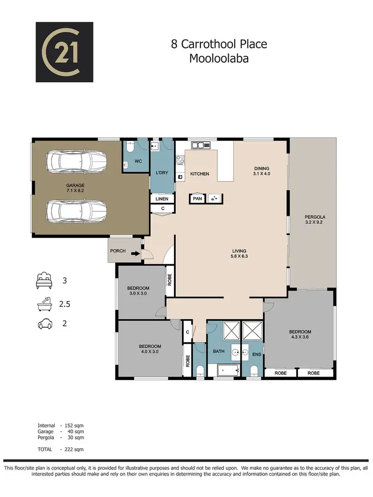 Floorplan of Homely house listing, 8 Carrothool Place, Mooloolaba QLD 4557
