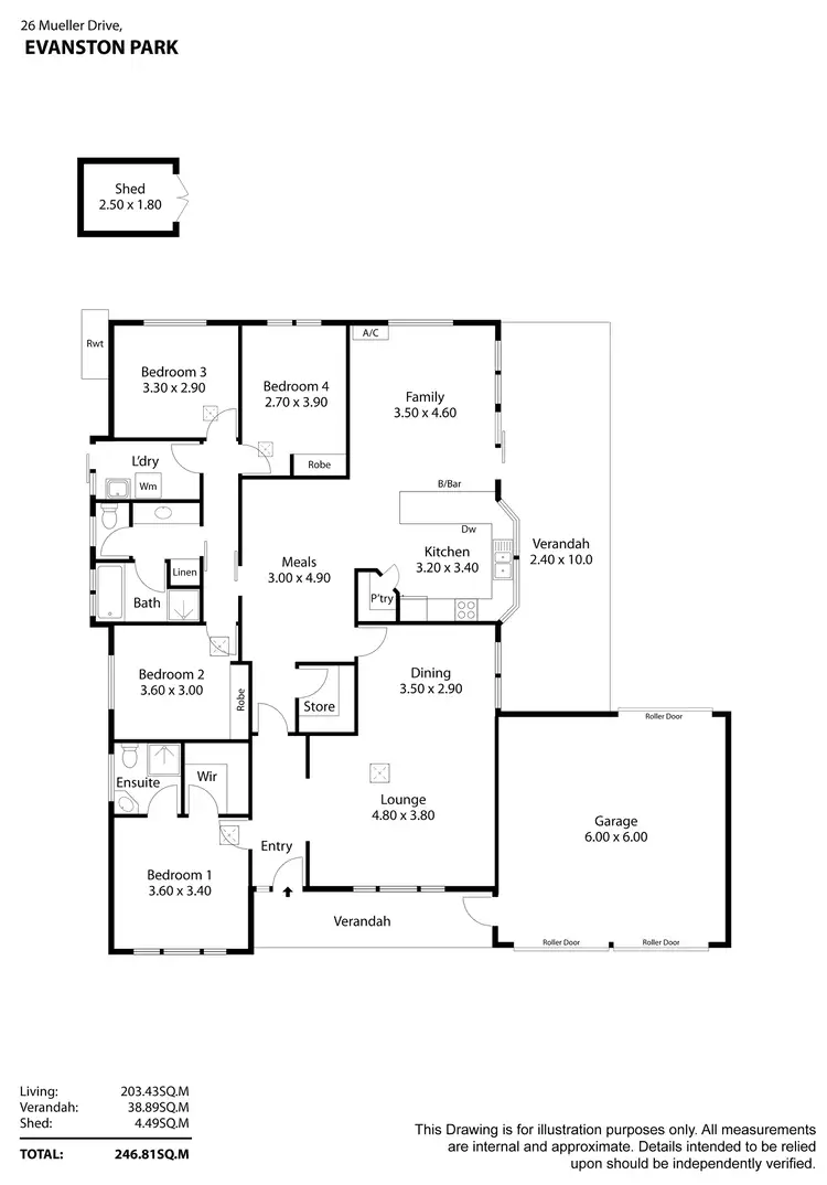 Floorplan of Homely house listing, 26 Mueller Drive, Evanston Park SA 5116
