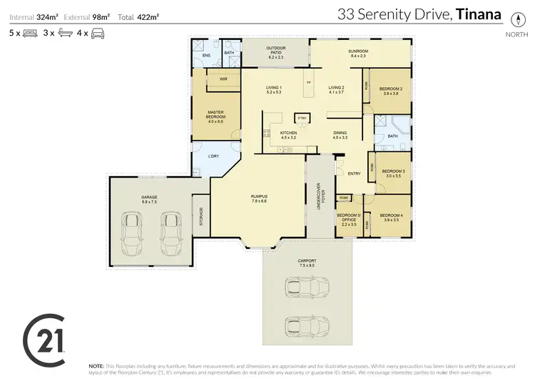 Floorplan of Homely house listing, 33 Serenity Drive, Tinana QLD 4650