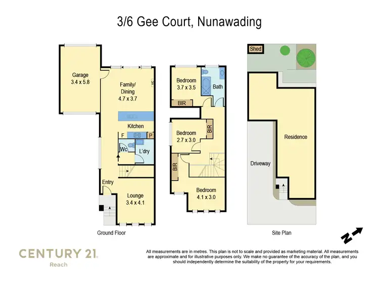 Floorplan of Homely townhouse listing, 3/6 Gee Court, Nunawading VIC 3131
