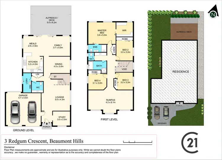 Floorplan of Homely house listing, 3 Redgum Crescent, Beaumont Hills NSW 2155