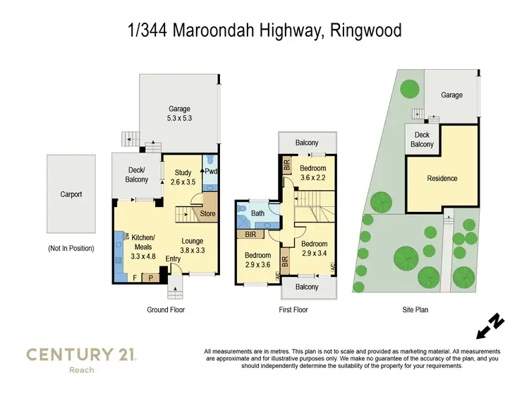 Floorplan of Homely townhouse listing, 1/344 Maroondah Highway, Ringwood VIC 3134